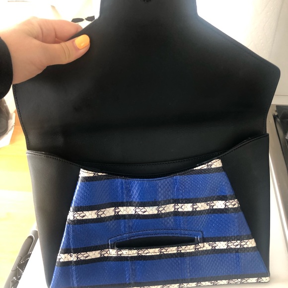 Givenchy snakeskin blue,black and white clutch. - Picture 3 of 7